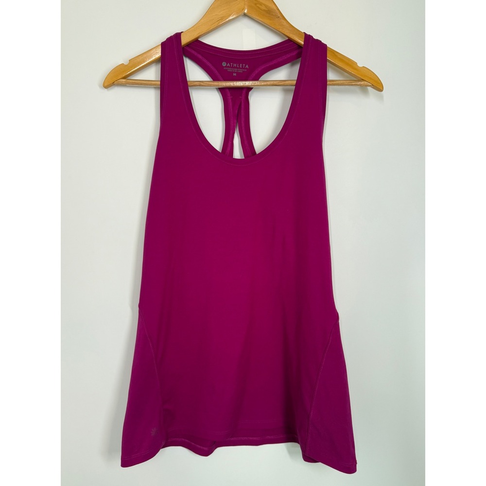Athleta Magenta Pink Racerback Tank Top Athletic Workout Gym Running‎ Size M